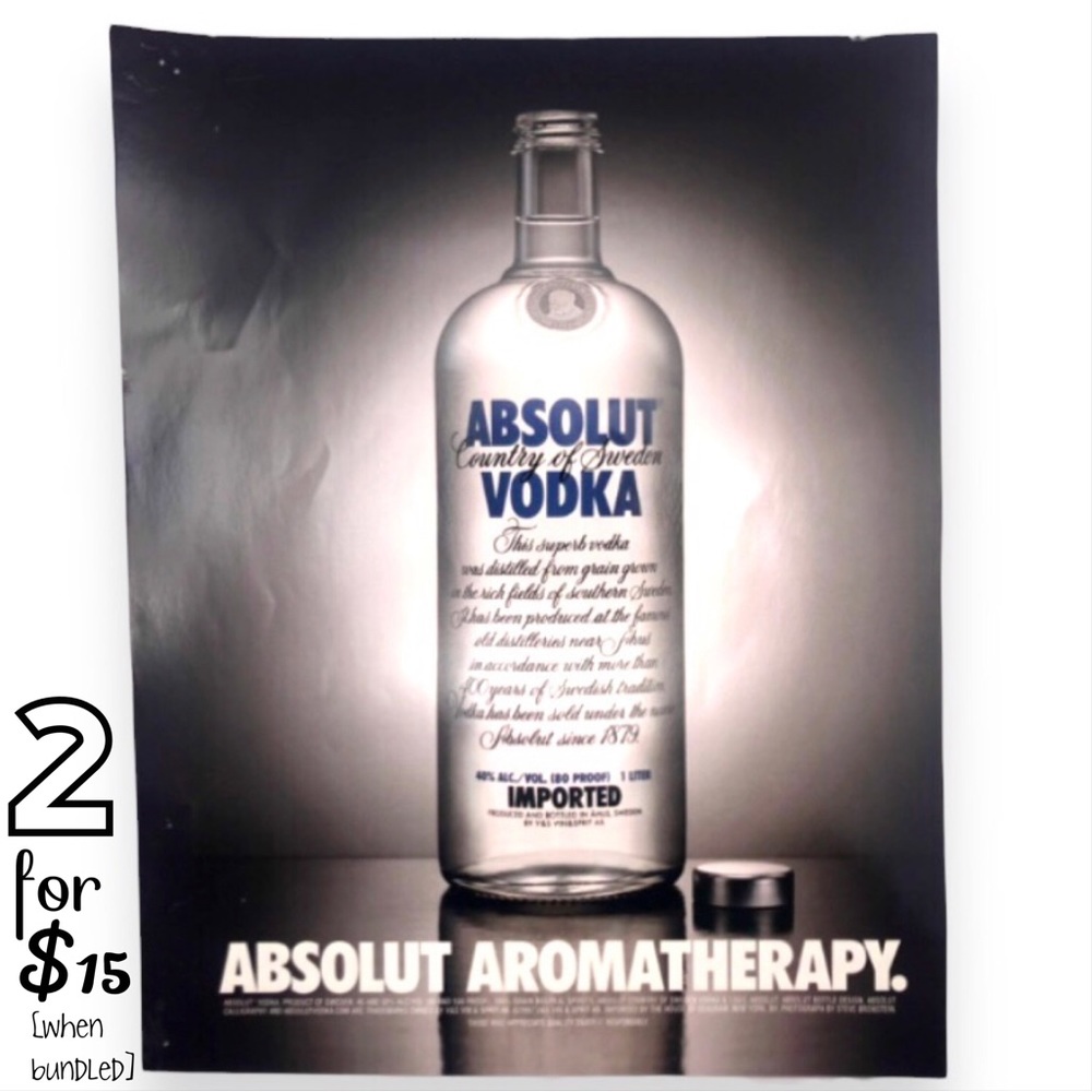 🟢[Absolut Vodka] ABSOLUT AROMATHERAPY Original 1997 Vintage Magazine Ad